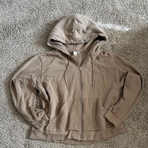 H&M Beige Zip-Up Sweatshirt